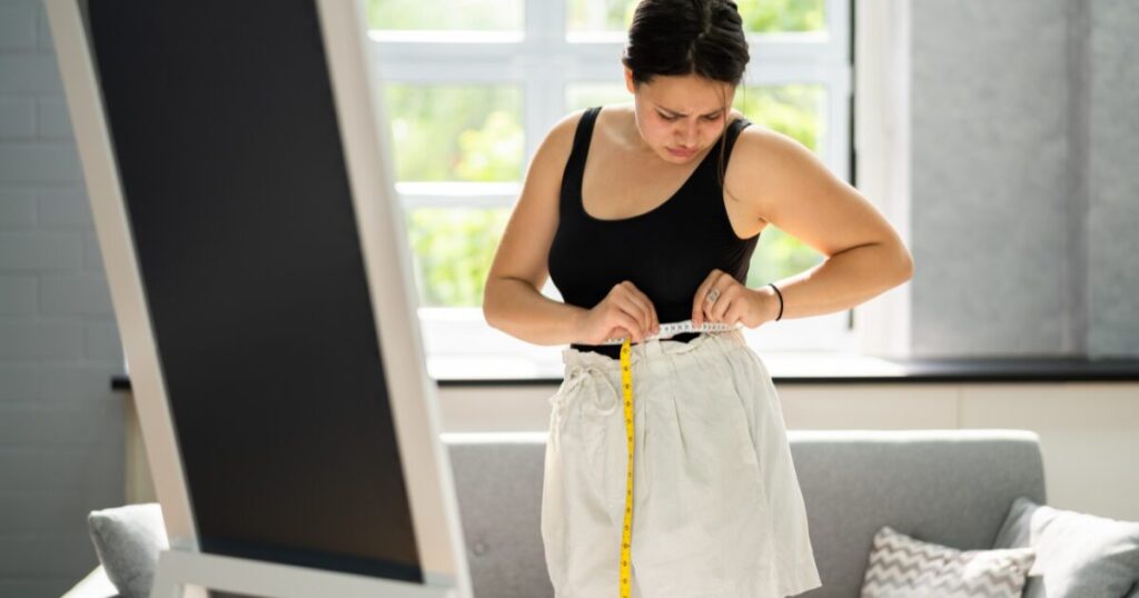 A Woman Measuring Weight After Ketamine Intake